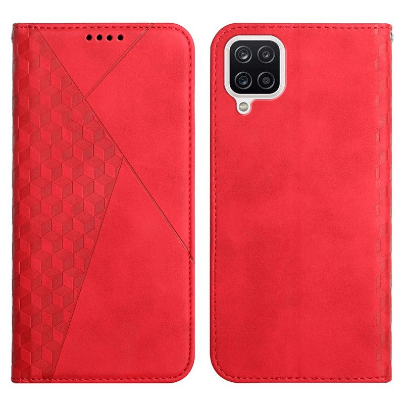 Folio Cover Samsung Galaxy M12 / A12 Custodia in pelle Geo Effetto Pelle