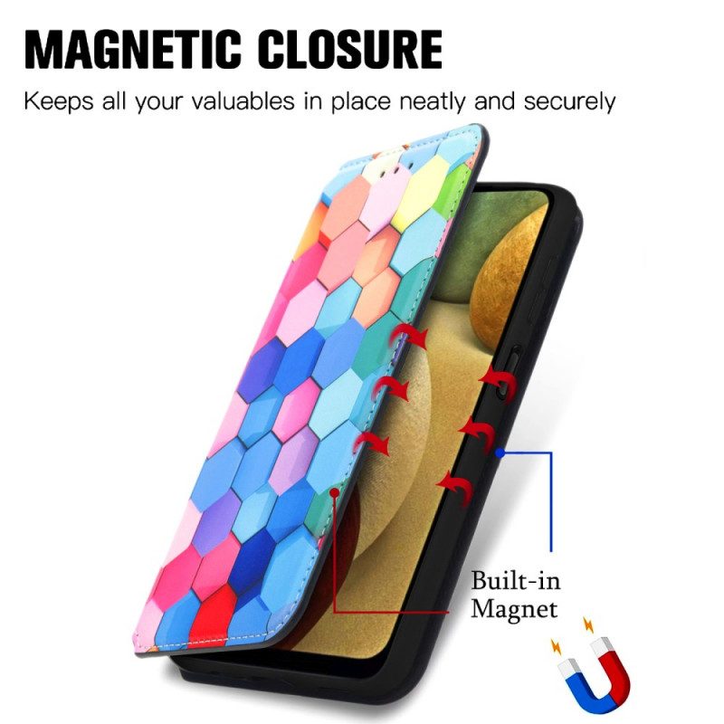 Folio Cover Samsung Galaxy M12 / A12 Custodia in pelle Progettazione Caseneo Rfid