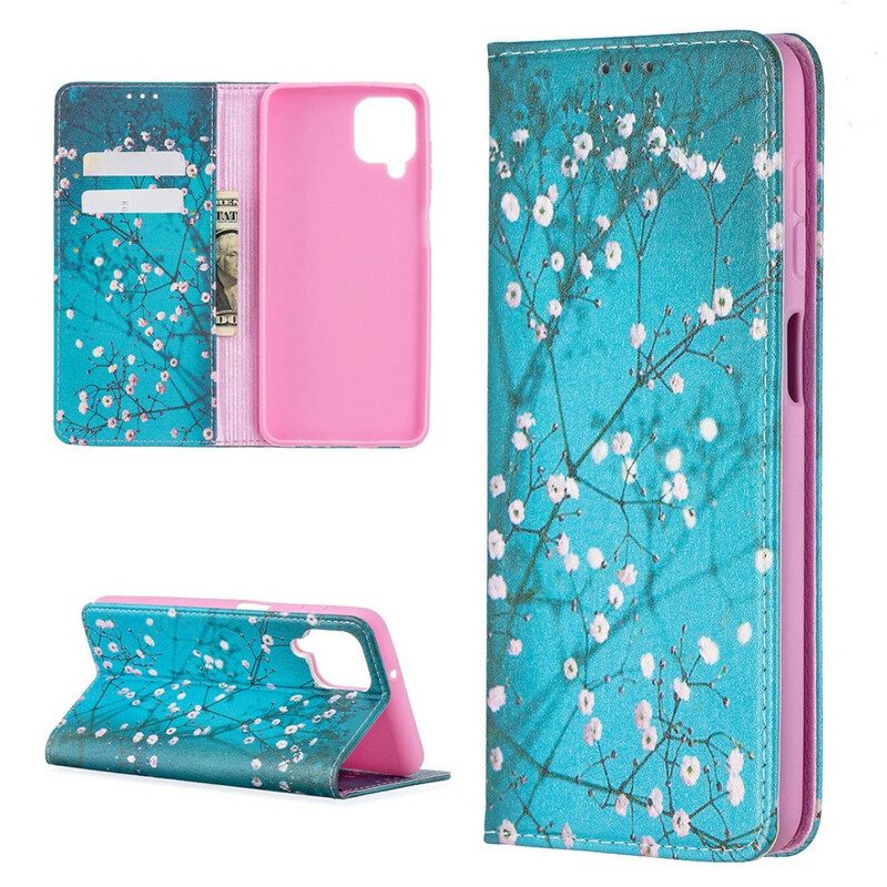 Folio Cover Samsung Galaxy M12 / A12 Custodia in pelle Rami Fioriti