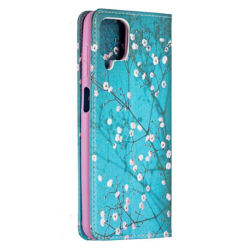 Folio Cover Samsung Galaxy M12 / A12 Custodia in pelle Rami Fioriti