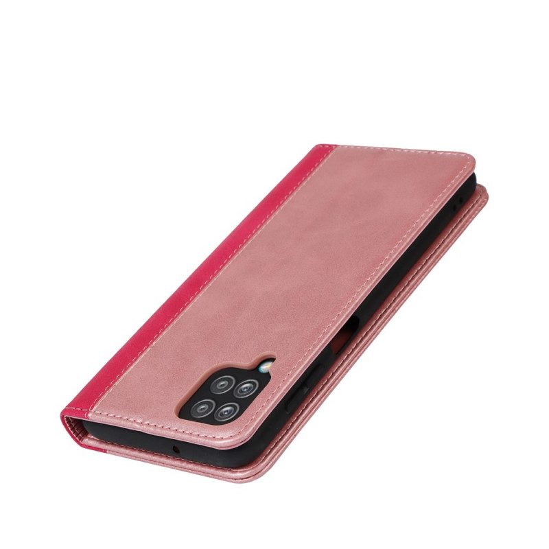 Folio Cover Samsung Galaxy M12 / A12 Custodia in pelle Stile In Pelle Bicolore