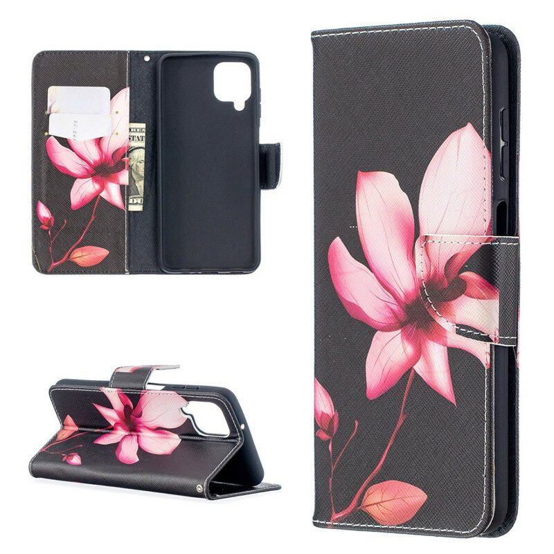 Folio Cover Samsung Galaxy M12 / A12 Fiore Rosa