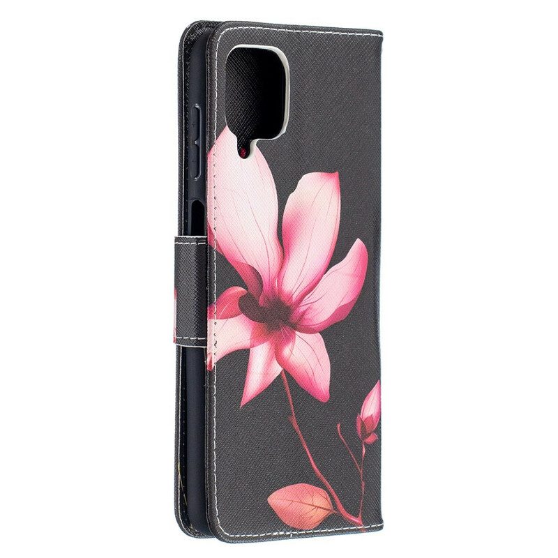 Folio Cover Samsung Galaxy M12 / A12 Fiore Rosa