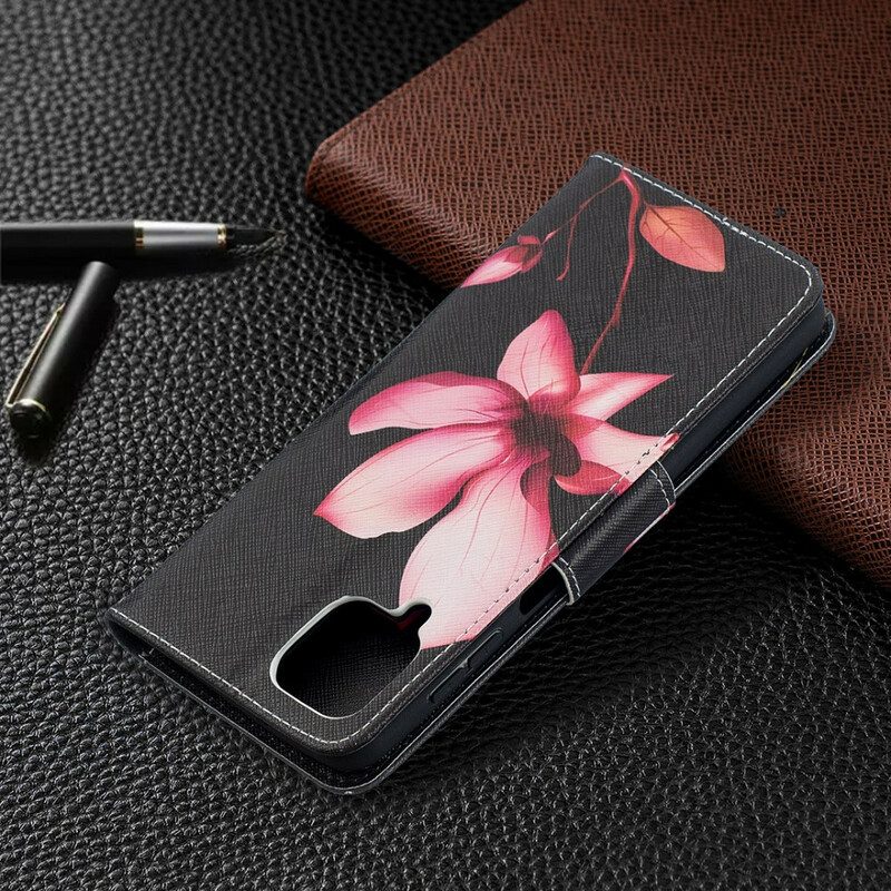 Folio Cover Samsung Galaxy M12 / A12 Fiore Rosa