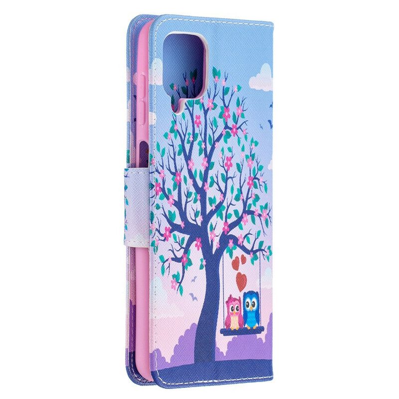 Folio Cover Samsung Galaxy M12 / A12 Gufi Sull'altalena