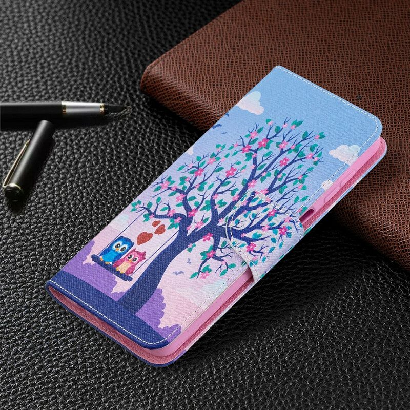 Folio Cover Samsung Galaxy M12 / A12 Gufi Sull'altalena