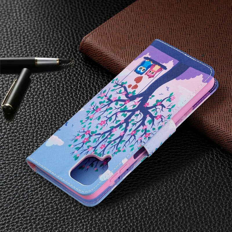 Folio Cover Samsung Galaxy M12 / A12 Gufi Sull'altalena