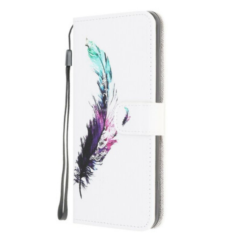 Folio Cover Samsung Galaxy M12 / A12 Piuma Con Cordino