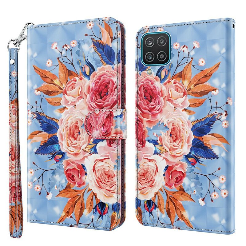 Folio Cover Samsung Galaxy M12 / A12 Punto Luce Romantico Con Cordino