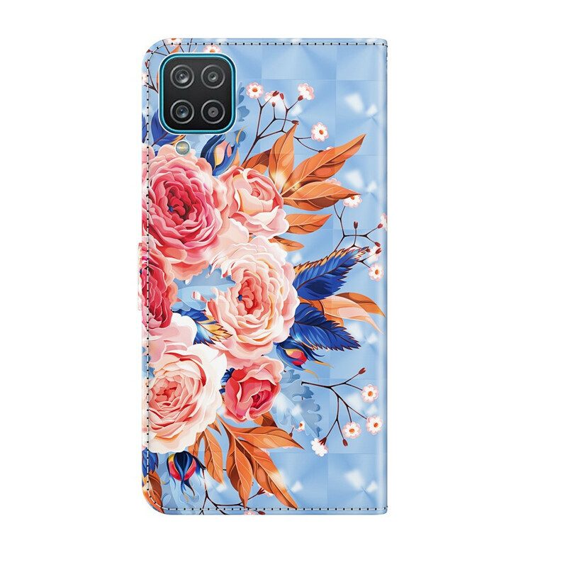 Folio Cover Samsung Galaxy M12 / A12 Punto Luce Romantico Con Cordino