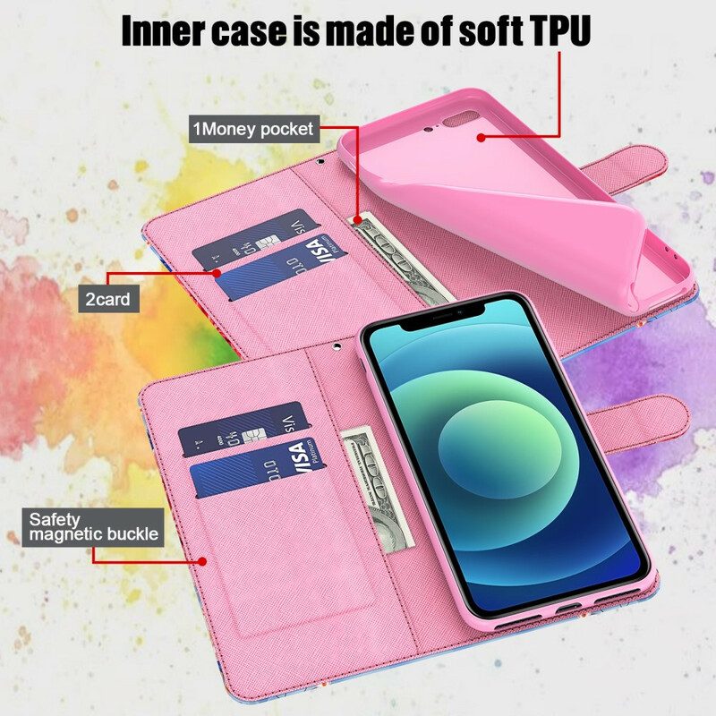 Folio Cover Samsung Galaxy M12 / A12 Punto Luce Romantico Con Cordino