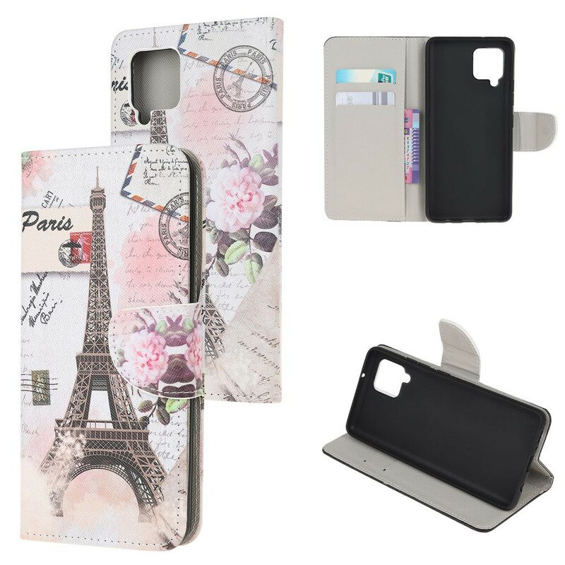 Folio Cover Samsung Galaxy M12 / A12 Retrò Torre Eiffel