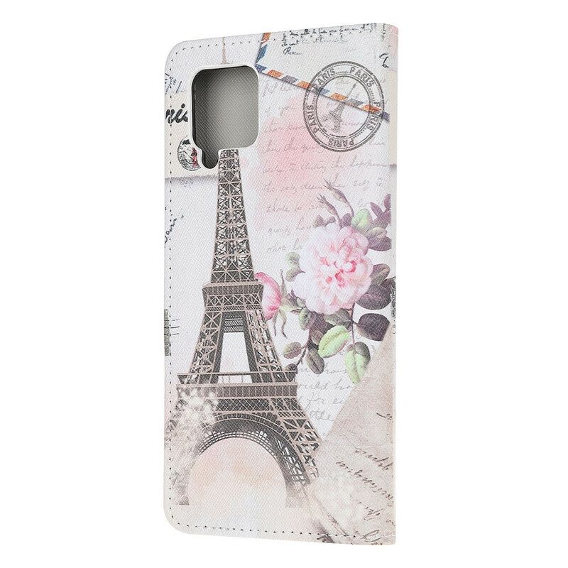 Folio Cover Samsung Galaxy M12 / A12 Retrò Torre Eiffel