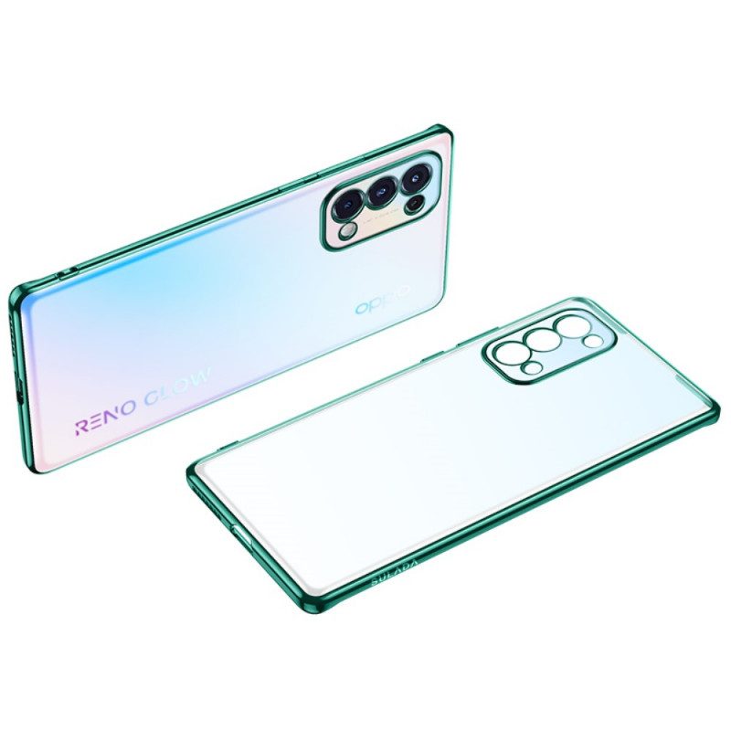 Cover Oppo Find X3 Lite Bordi Stile Metallo Trasparente Sulada