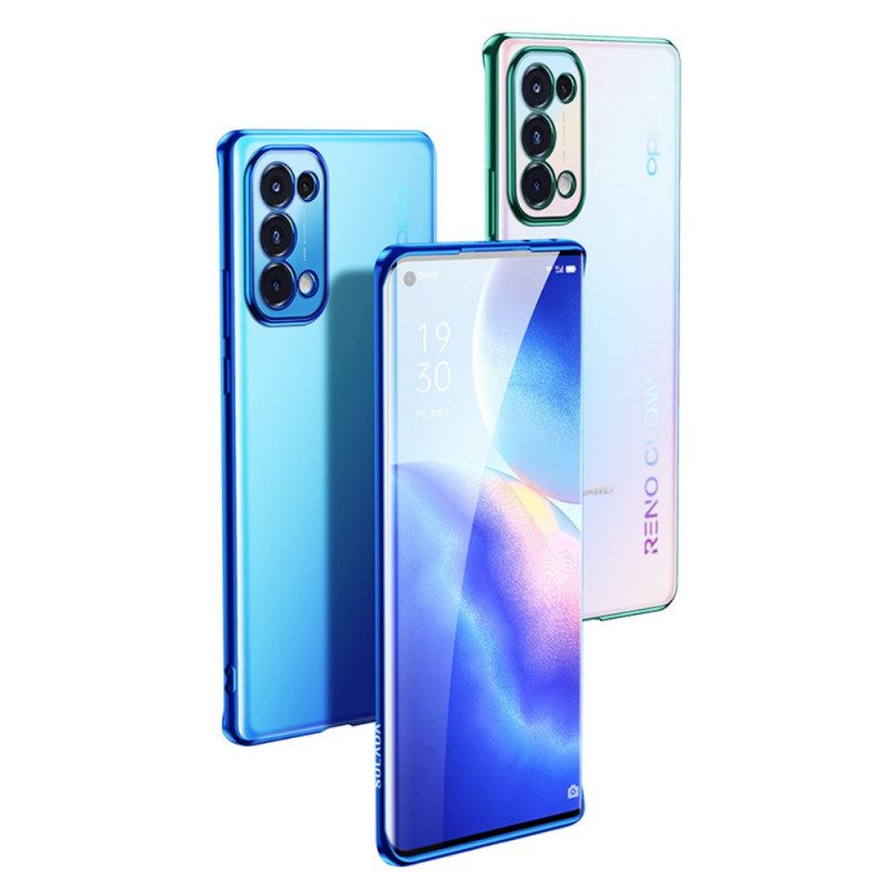 Cover Oppo Find X3 Lite Bordi Stile Metallo Trasparente Sulada