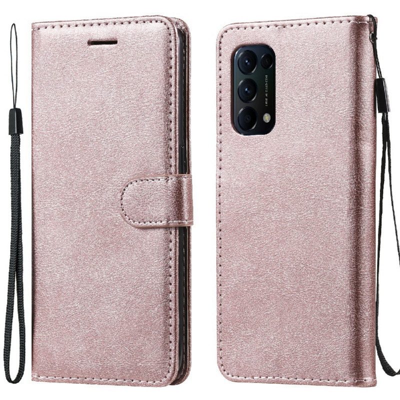 Folio Cover Oppo Find X3 Lite Cinturino Effetto Pelle