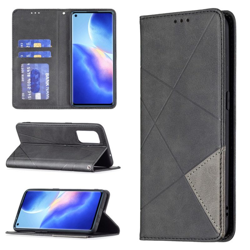 Folio Cover Oppo Find X3 Lite Custodia in pelle Stile D'artista