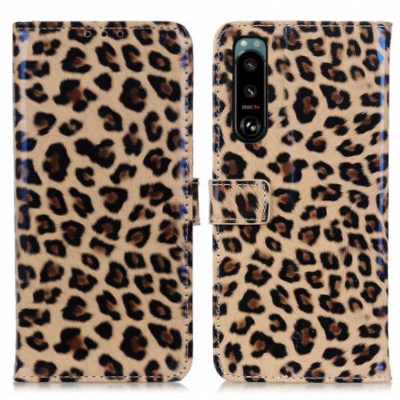 Custodia in pelle Sony Xperia 5 III Leopardo Semplice