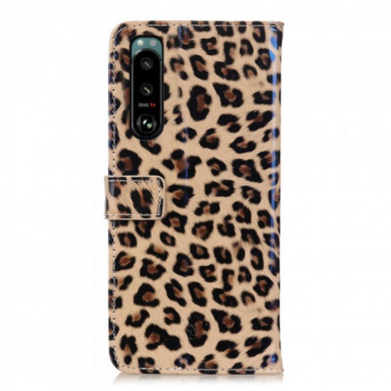 Custodia in pelle Sony Xperia 5 III Leopardo Semplice