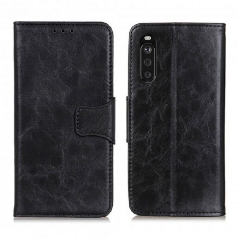 Folio Cover Sony Xperia 5 III Chiusura Reversibile In Pelle Crosta