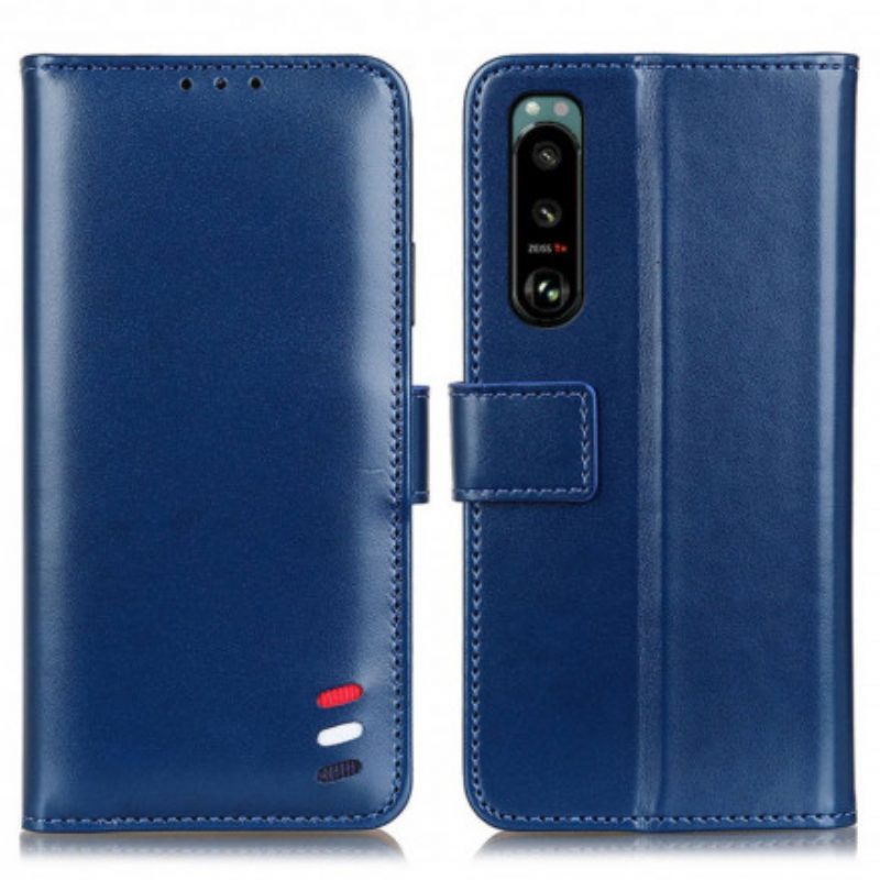 Folio Cover Sony Xperia 5 III Effetto Pelle Tricolore