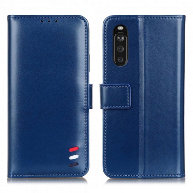 Folio Cover Sony Xperia 5 III Effetto Pelle Tricolore