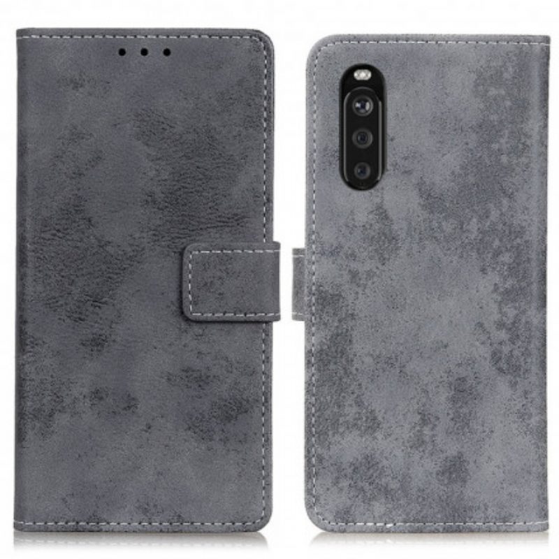 Folio Cover Sony Xperia 5 III Effetto Pelle Vintage