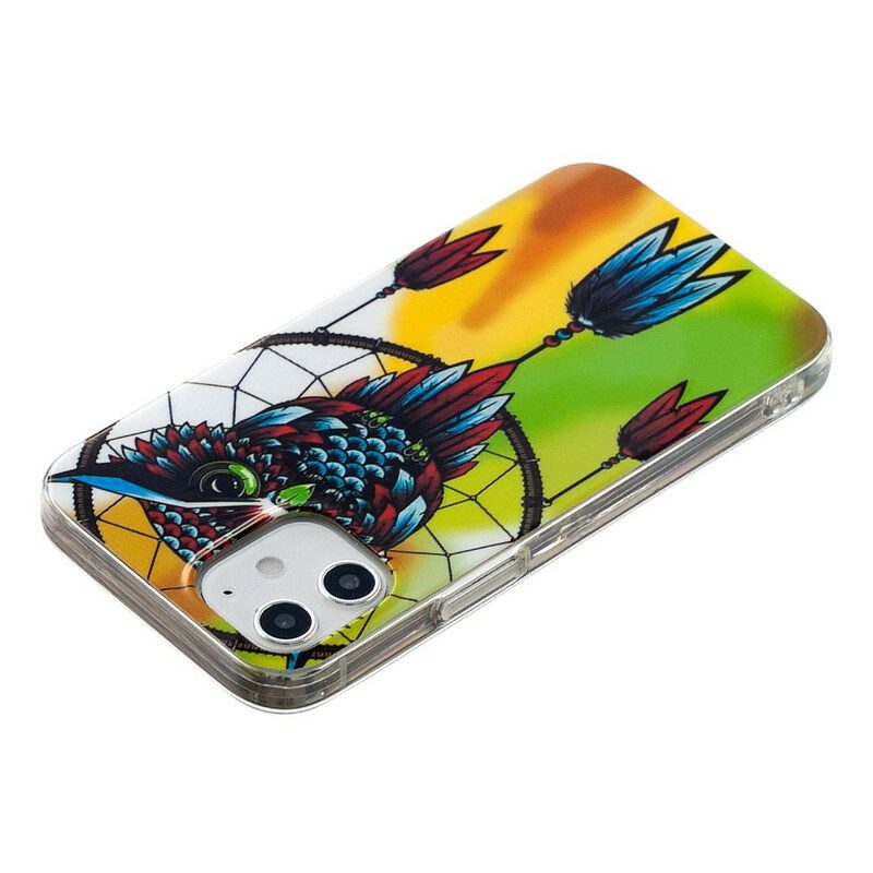 Cover iPhone 12 / 12 Pro Acchiappasogni Gufo Fluorescente