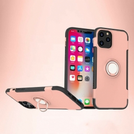 Cover iPhone 12 / 12 Pro Anello In Metallo In Fibra Di Carbonio