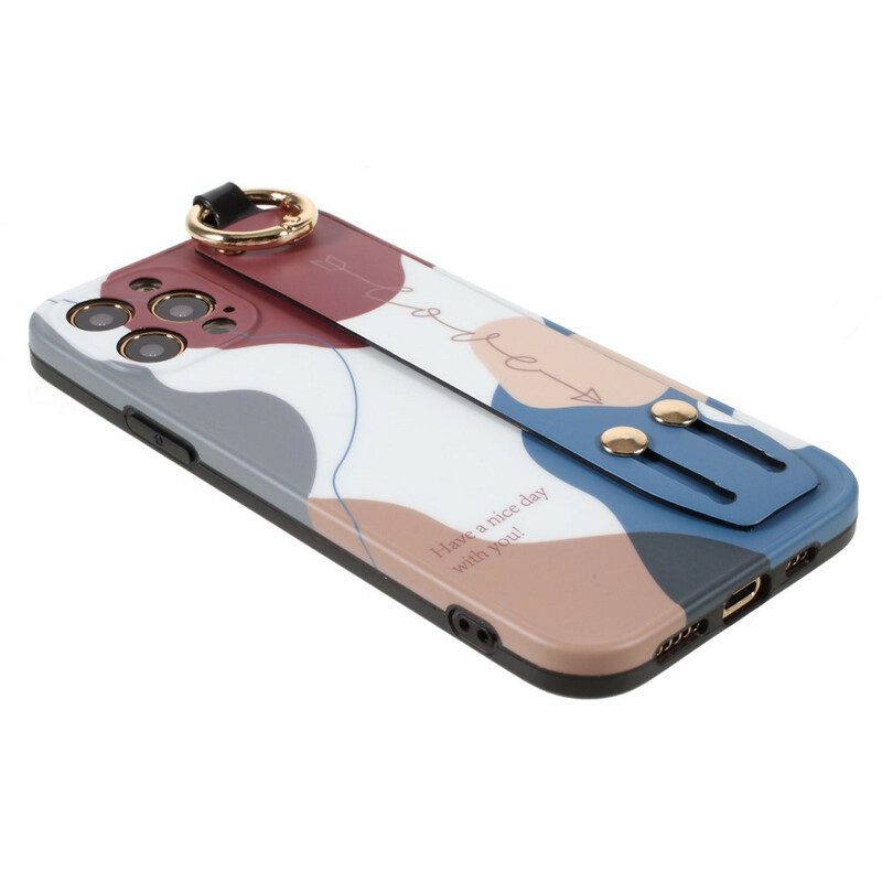 Cover iPhone 12 / 12 Pro Con Cinturino Di Supporto Multicolore