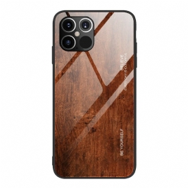 Cover iPhone 12 / 12 Pro Design In Legno Vetro Temperato