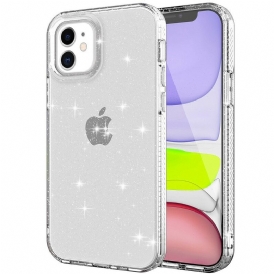 Cover iPhone 12 / 12 Pro Glitter Trasparente Rinforzato