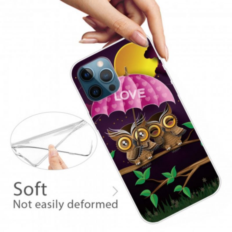 Cover iPhone 12 / 12 Pro Gufi Flessibili Dell'amore