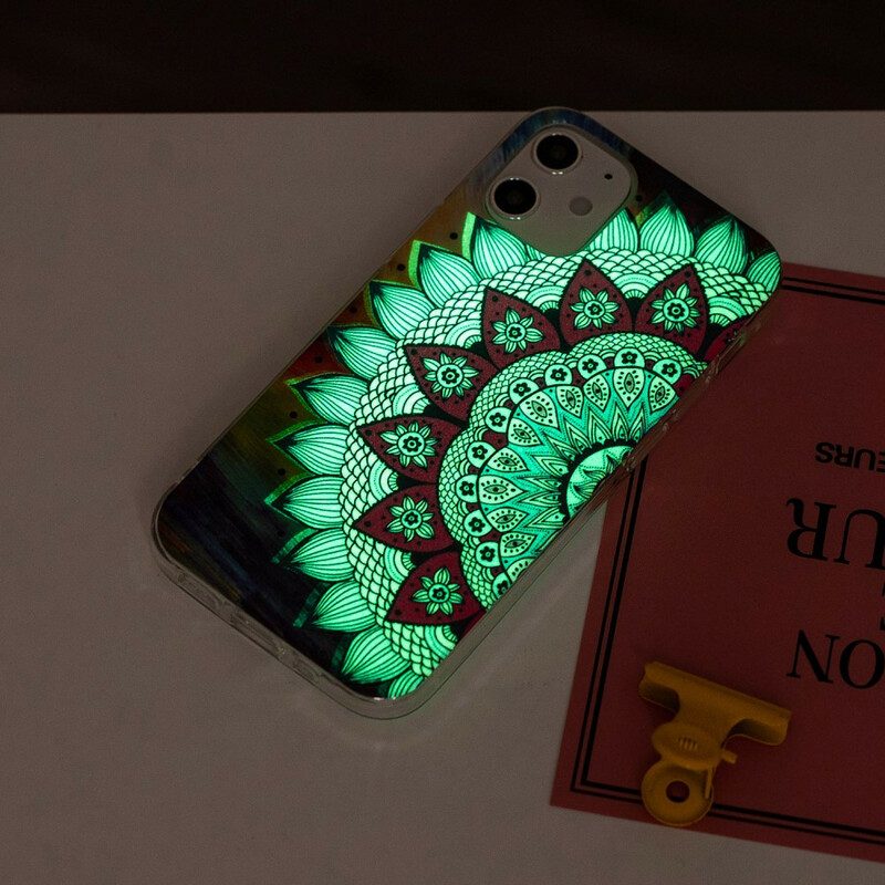 Cover iPhone 12 / 12 Pro Mandala Colorato Fluorescente