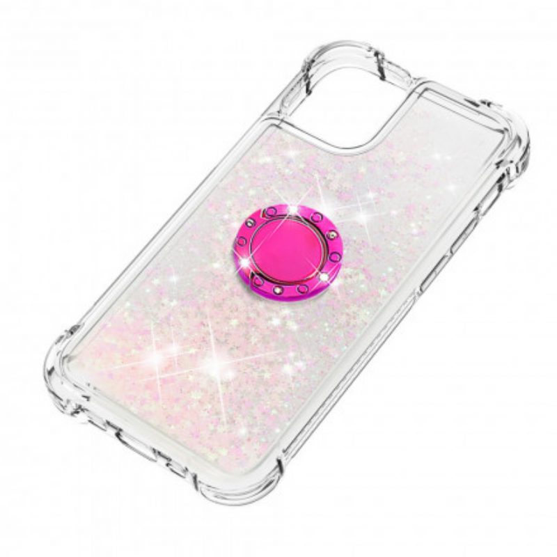 Cover iPhone 12 / 12 Pro Paillettes Con Supporto Ad Anello