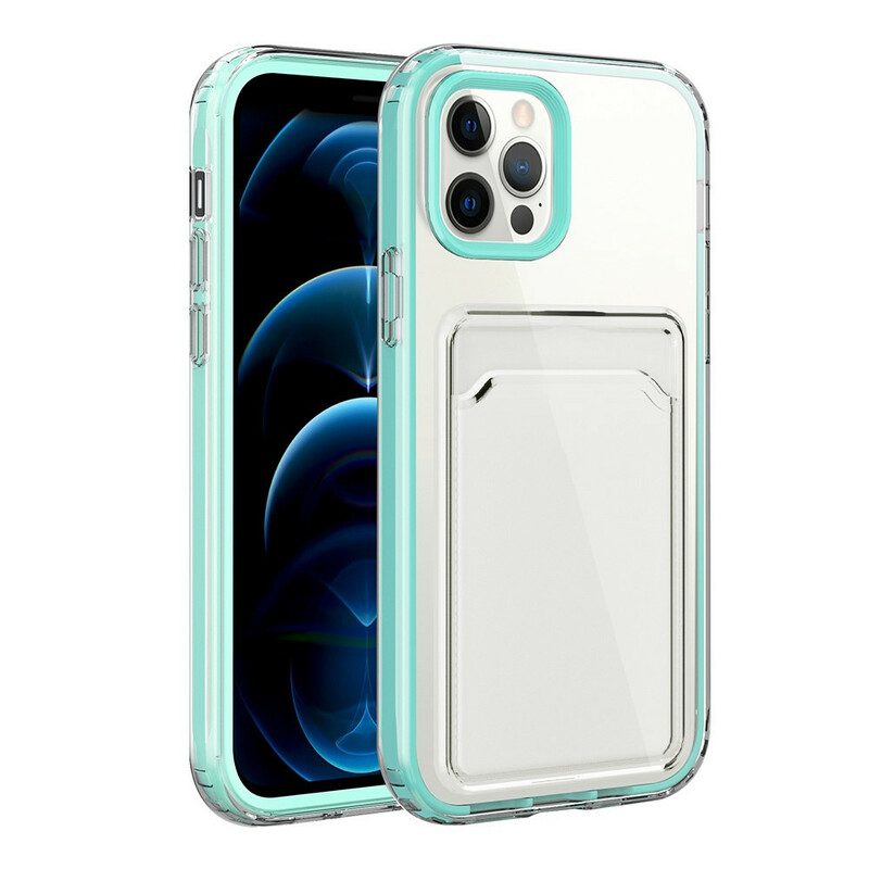 Cover iPhone 12 / 12 Pro Portacarte Ibrido Trasparente