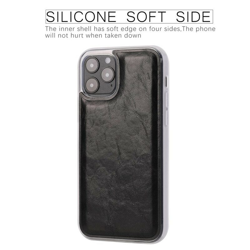 Cover iPhone 12 / 12 Pro Stile In Pelle Invecchiata Staccabile