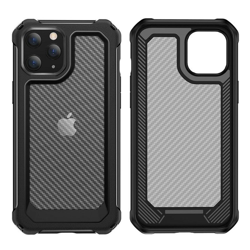 Cover iPhone 12 / 12 Pro Texture In Fibra Di Carbonio Senza Cuciture