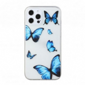 Cover iPhone 12 / 12 Pro Volo Di Farfalle Blu