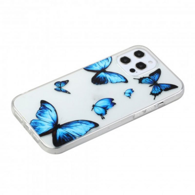 Cover iPhone 12 / 12 Pro Volo Di Farfalle Blu