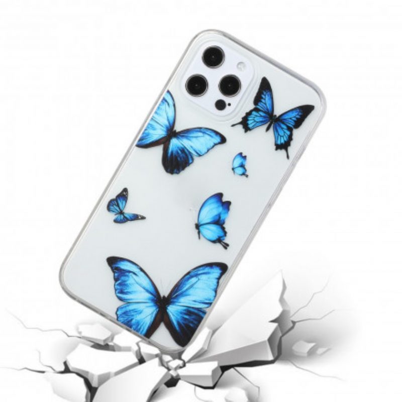 Cover iPhone 12 / 12 Pro Volo Di Farfalle Blu