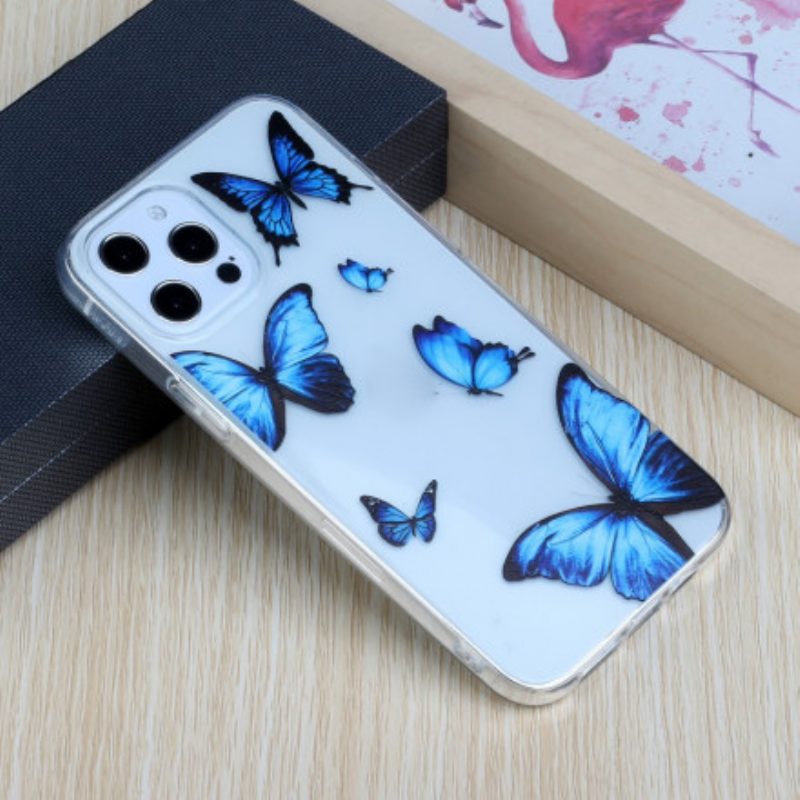 Cover iPhone 12 / 12 Pro Volo Di Farfalle Blu