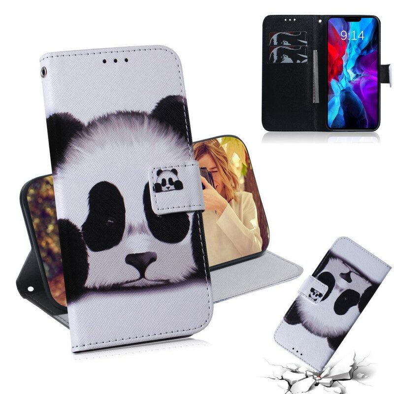 Custodia in pelle iPhone 12 / 12 Pro Faccia Da Panda