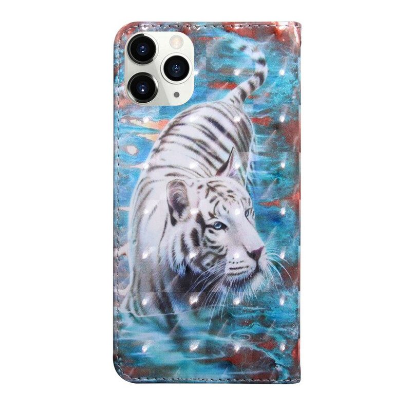 Custodia in pelle iPhone 12 / 12 Pro Punto Luminoso Lucien La Tigre