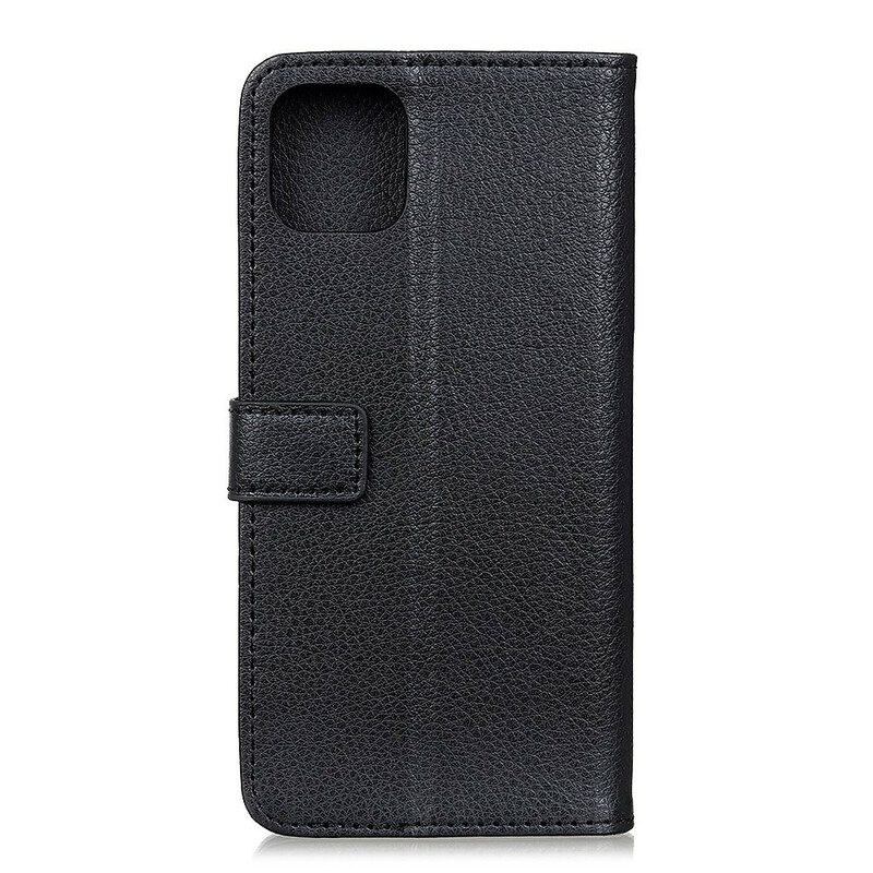 Custodia in pelle iPhone 12 / 12 Pro Trama Di Litchi Premium