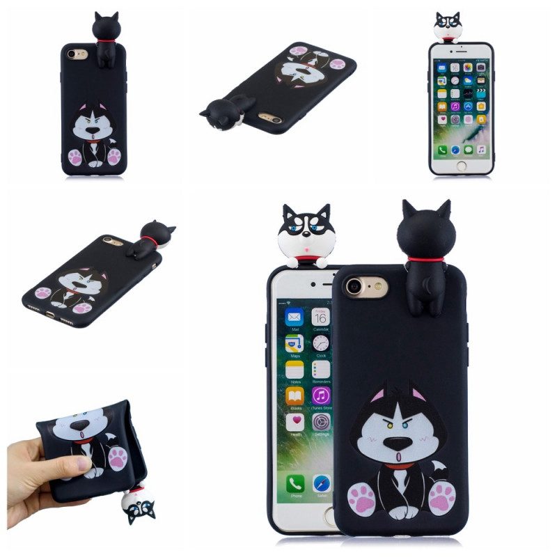 Cover iPhone SE 3 / SE 2 / 8 / 7 Cane Divertente 3d