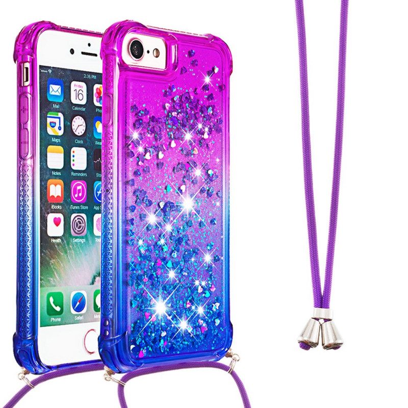 Cover iPhone SE 3 / SE 2 / 8 / 7 Cordoncino In Silicone Glitterato