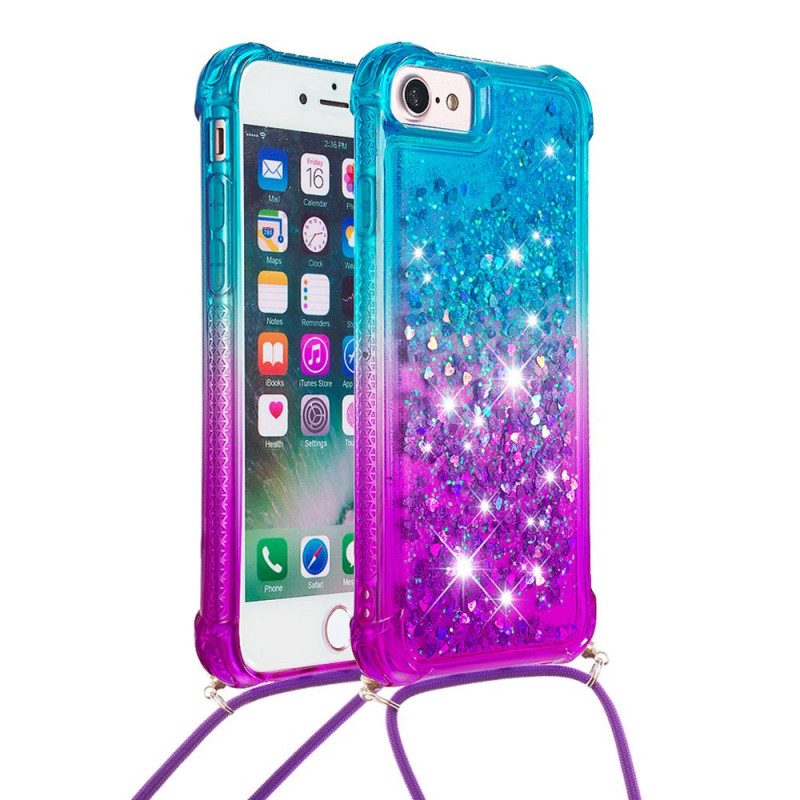 Cover iPhone SE 3 / SE 2 / 8 / 7 Cordoncino In Silicone Glitterato