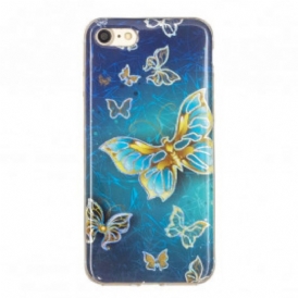 Cover iPhone SE 3 / SE 2 / 8 / 7 Farfalle Con Design Glitterato