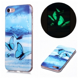 Cover iPhone SE 3 / SE 2 / 8 / 7 Farfalle Fluorescenti